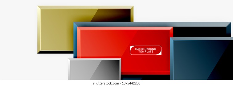 Minimal square banner abstract background, 3d modern effect