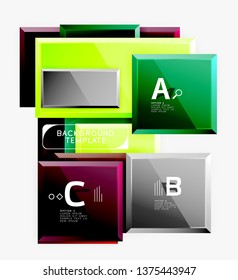 Minimal square banner abstract background, 3d modern effect