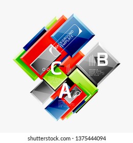 Minimal square banner abstract background, 3d modern effect