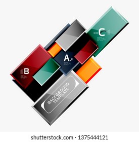 Minimal square banner abstract background, 3d modern effect