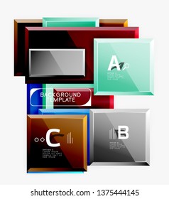 Minimal square banner abstract background, 3d modern effect