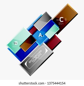 Minimal square banner abstract background, 3d modern effect