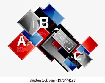 Minimal square banner abstract background, 3d modern effect