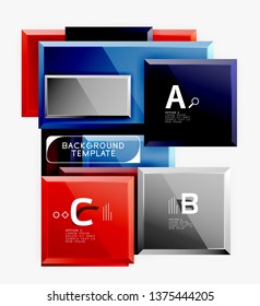 Minimal square banner abstract background, 3d modern effect