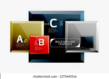 Minimal square banner abstract background, 3d modern effect