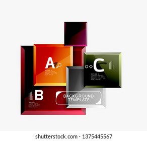 Fondo abstracto de banner cuadrado mínimo, efecto moderno 3d