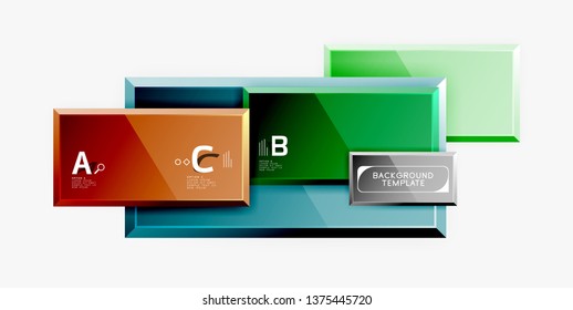 Minimal square banner abstract background, 3d modern effect