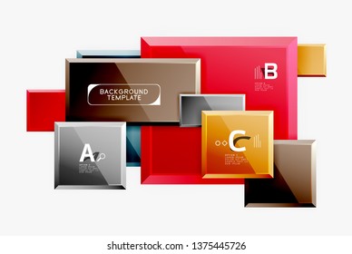 Minimal square banner abstract background, 3d modern effect