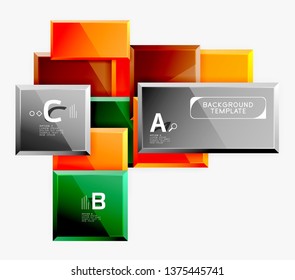 Minimal square banner abstract background, 3d modern effect