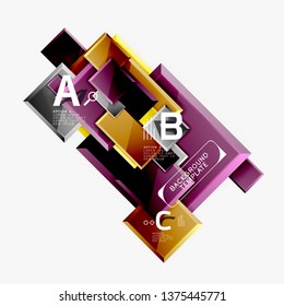 Minimal square banner abstract background, 3d modern effect