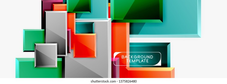 Fondo abstracto de banner cuadrado mínimo, efecto moderno 3d