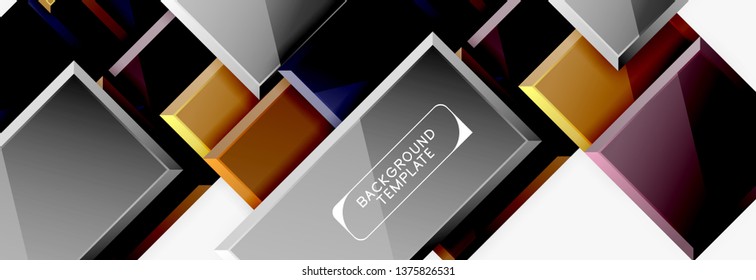Fondo abstracto de banner cuadrado mínimo, efecto moderno 3d