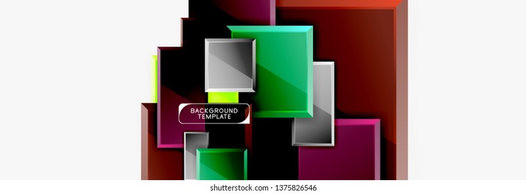 Minimal square banner abstract background, 3d modern effect