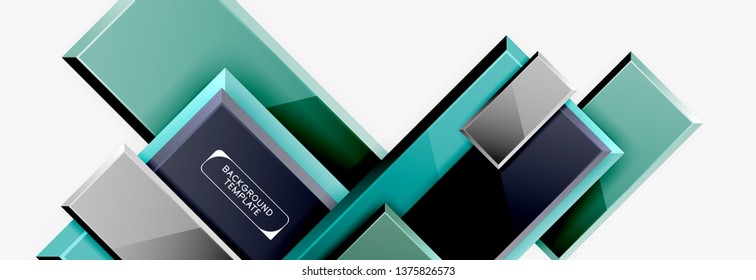 Minimal square banner abstract background, 3d modern effect