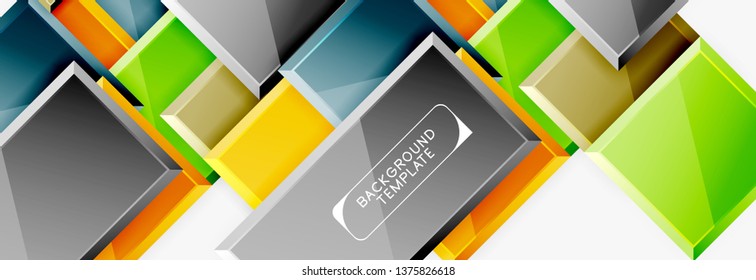 Fondo abstracto de banner cuadrado mínimo, efecto moderno 3d