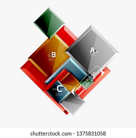 Minimaler quadratischer Banner abstrakter Hintergrund, 3D-moderner Effekt