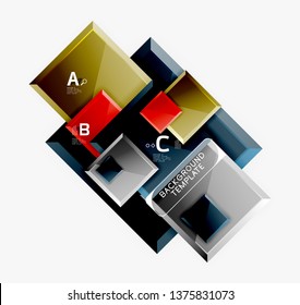 Fondo abstracto de banner cuadrado mínimo, efecto moderno 3d