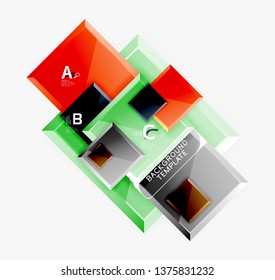 Minimal square banner abstract background, 3d modern effect