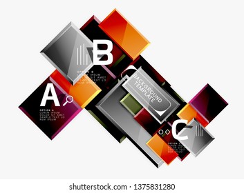 Minimal square banner abstract background, 3d modern effect