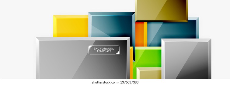 Minimal square banner abstract background, 3d modern effect