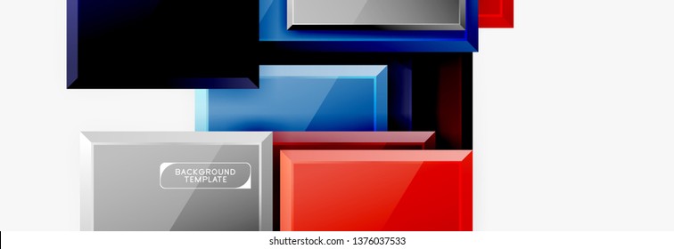 Minimal square banner abstract background, 3d modern effect
