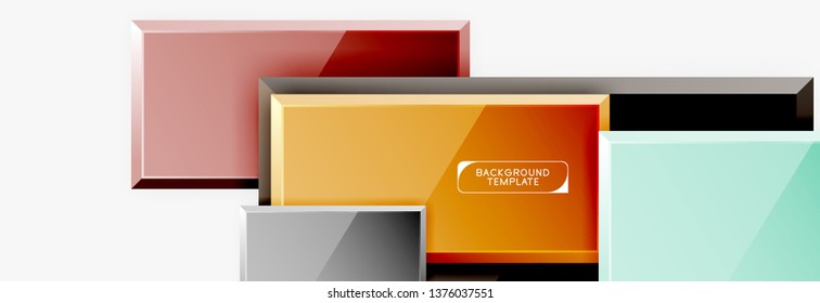 Minimal square banner abstract background, 3d modern effect