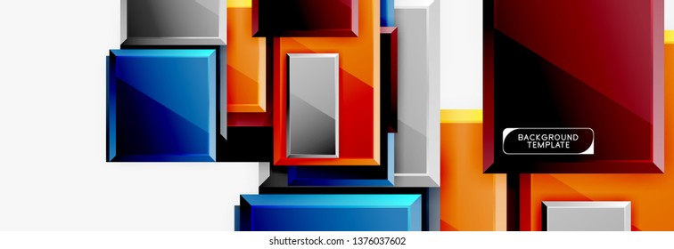 Minimal square banner abstract background, 3d modern effect