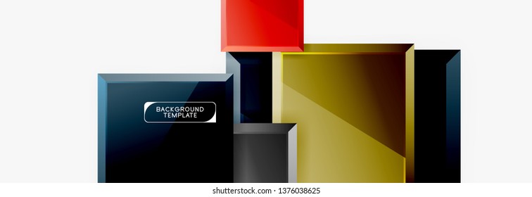 Fondo abstracto de banner cuadrado mínimo, efecto moderno 3d