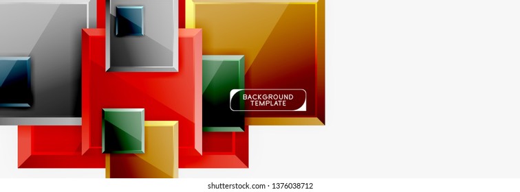 Fondo abstracto de banner cuadrado mínimo, efecto moderno 3d
