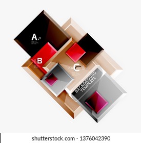 Minimaler quadratischer Banner abstrakter Hintergrund, 3D-moderner Effekt