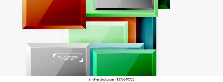 Fondo abstracto de banner cuadrado mínimo, efecto moderno 3d