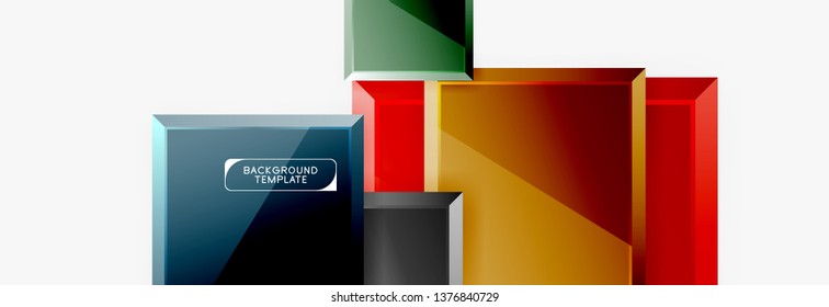 Fondo abstracto de banner cuadrado mínimo, efecto moderno 3d