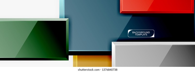 Minimal square banner abstract background, 3d modern effect