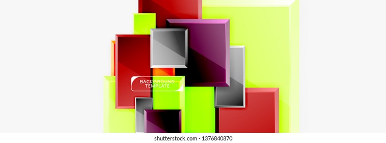 Minimal square banner abstract background, 3d modern effect