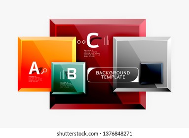 Minimal square banner abstract background, 3d modern effect