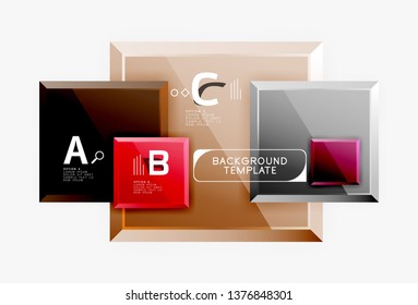 Minimaler quadratischer Banner abstrakter Hintergrund, 3D-moderner Effekt
