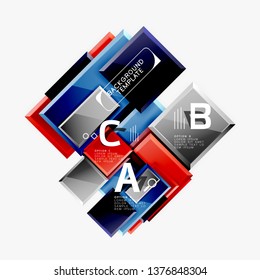 Minimal square banner abstract background, 3d modern effect