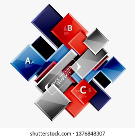 Minimal square banner abstract background, 3d modern effect