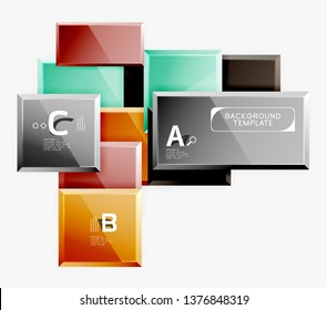 Minimal square banner abstract background, 3d modern effect
