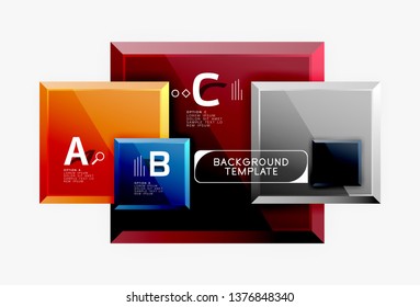 Minimal square banner abstract background, 3d modern effect