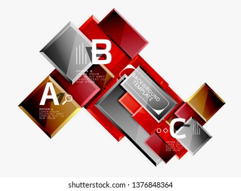 Minimal square banner abstract background, 3d modern effect