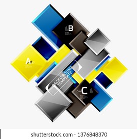 Minimal square banner abstract background, 3d modern effect
