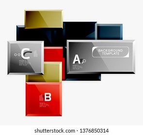 Minimaler quadratischer Banner abstrakter Hintergrund, 3D-moderner Effekt