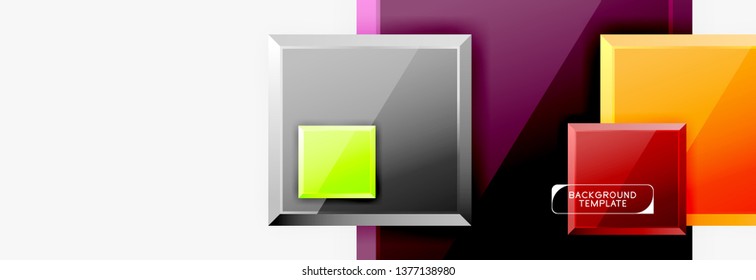 Fondo abstracto de banner cuadrado mínimo, efecto moderno 3d