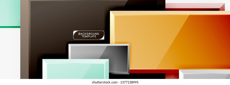 Minimal square banner abstract background, 3d modern effect