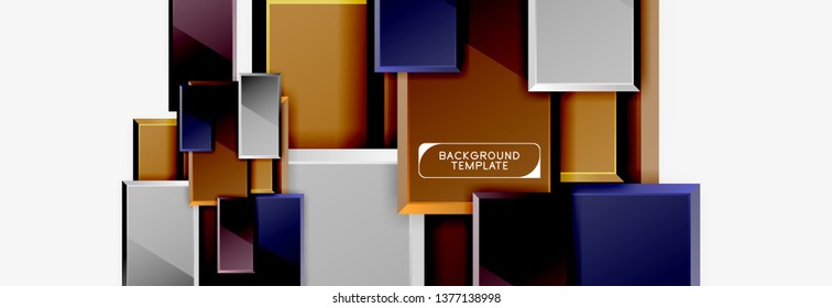 Fondo abstracto de banner cuadrado mínimo, efecto moderno 3d
