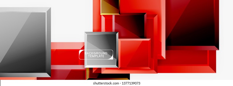 Minimal square banner abstract background, 3d modern effect