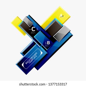 Minimal square banner abstract background, 3d modern effect