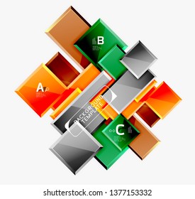 Minimal square banner abstract background, 3d modern effect