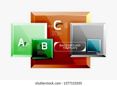 Minimal square banner abstract background, 3d modern effect